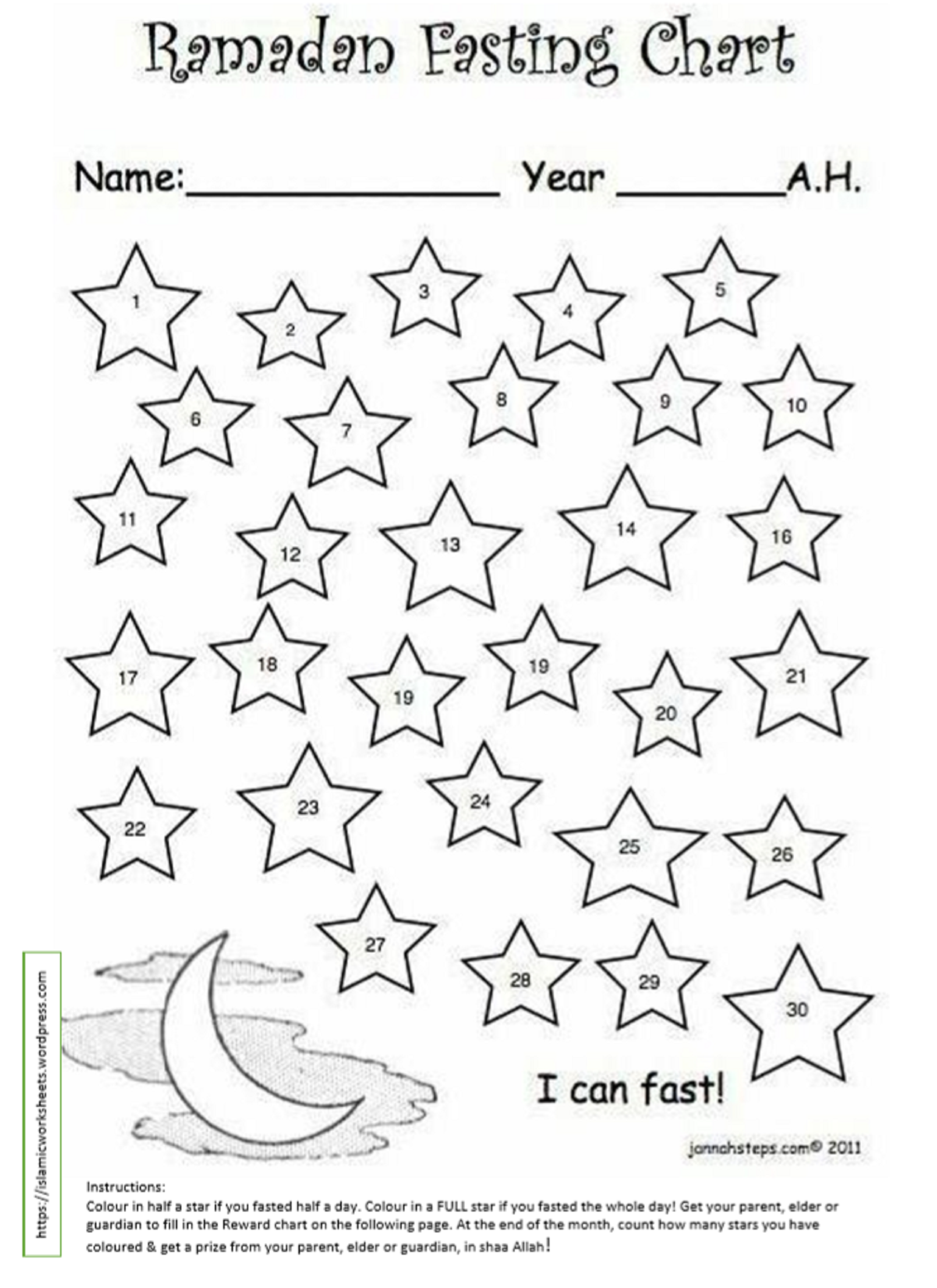 Ramadan Chart For Preschool
